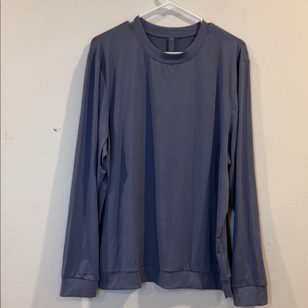 SKIMS Men's Long Sleeve Shirt in Slate Blue